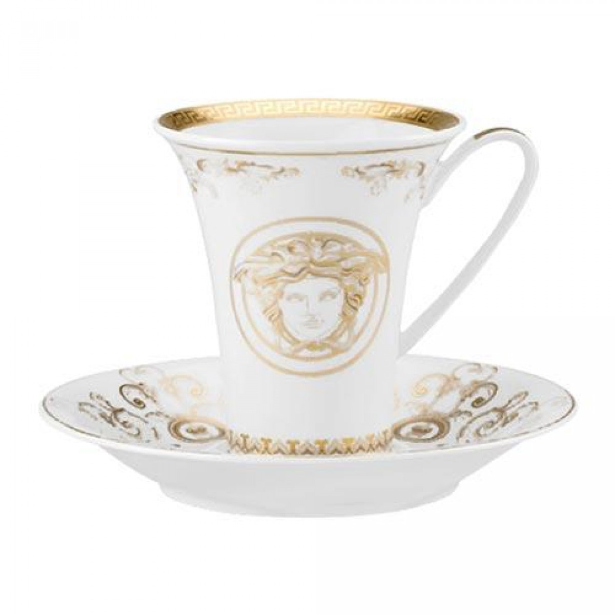 Rosenthal Versace,'Medusa Gala Gold' Чашка кофейная с блюдцем,0.18 л