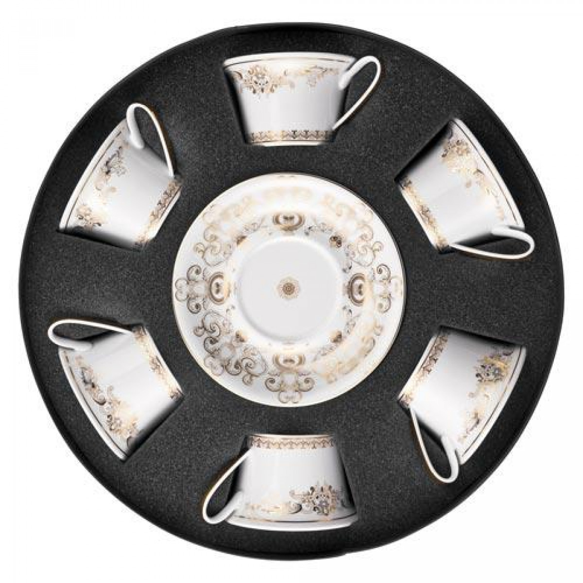 Rosenthal Versace,'Medusa Gala Gold' Набор из 6 чайных чашек с блюдцами,0.22 л