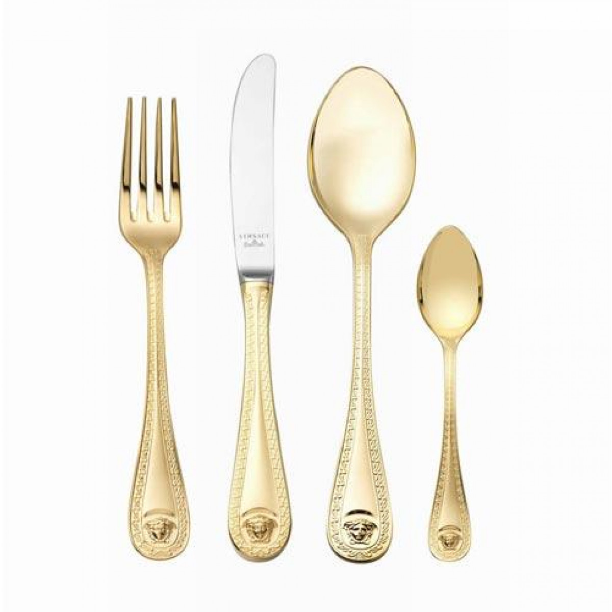 Rosenthal Versace,'Medusa Besteck 14 gramm vergoldet - Feingold 999' Набор столовых приборов,24 предм.