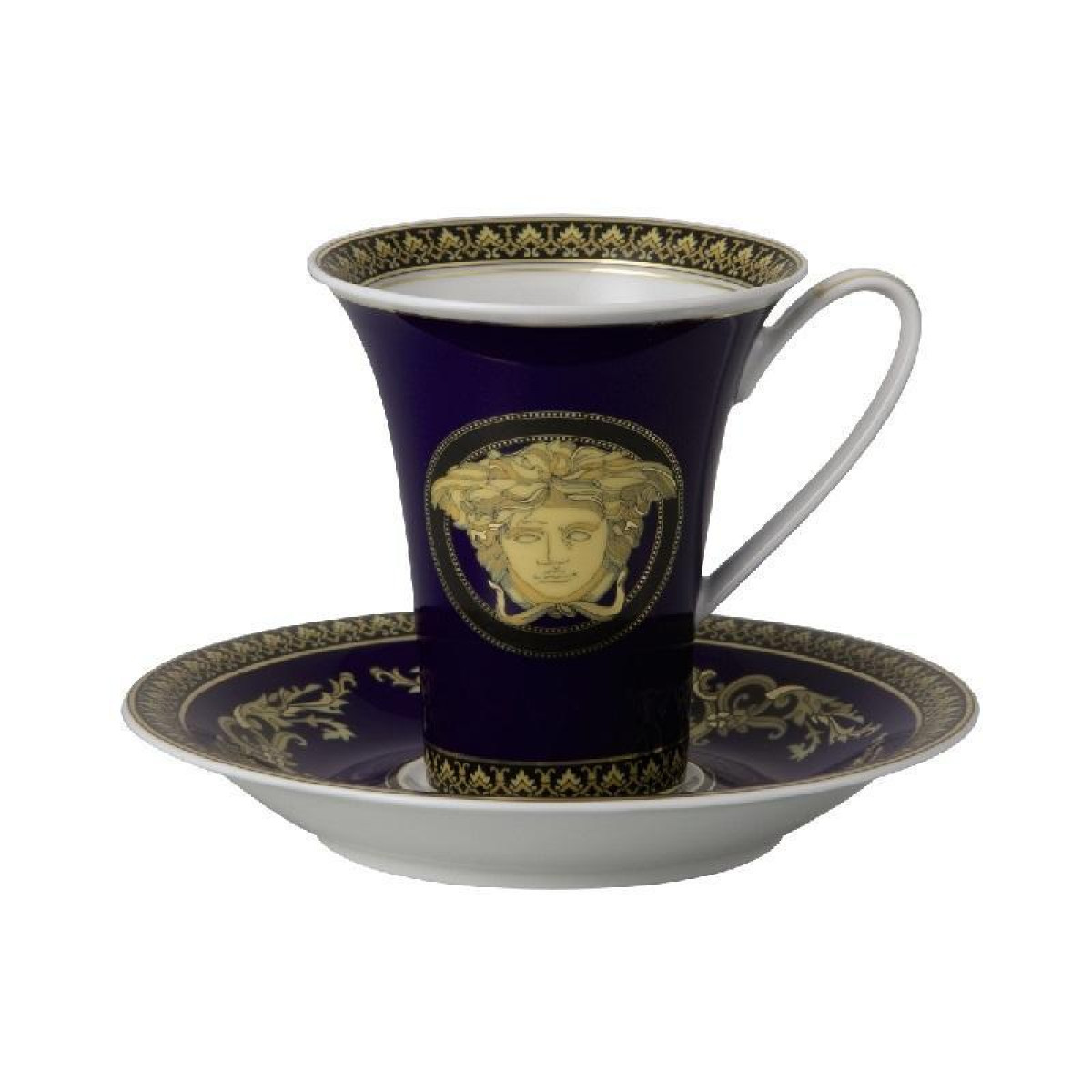Rosenthal Versace 'Medusa blue' Чашка кофейная с блюдцем,0.18 л