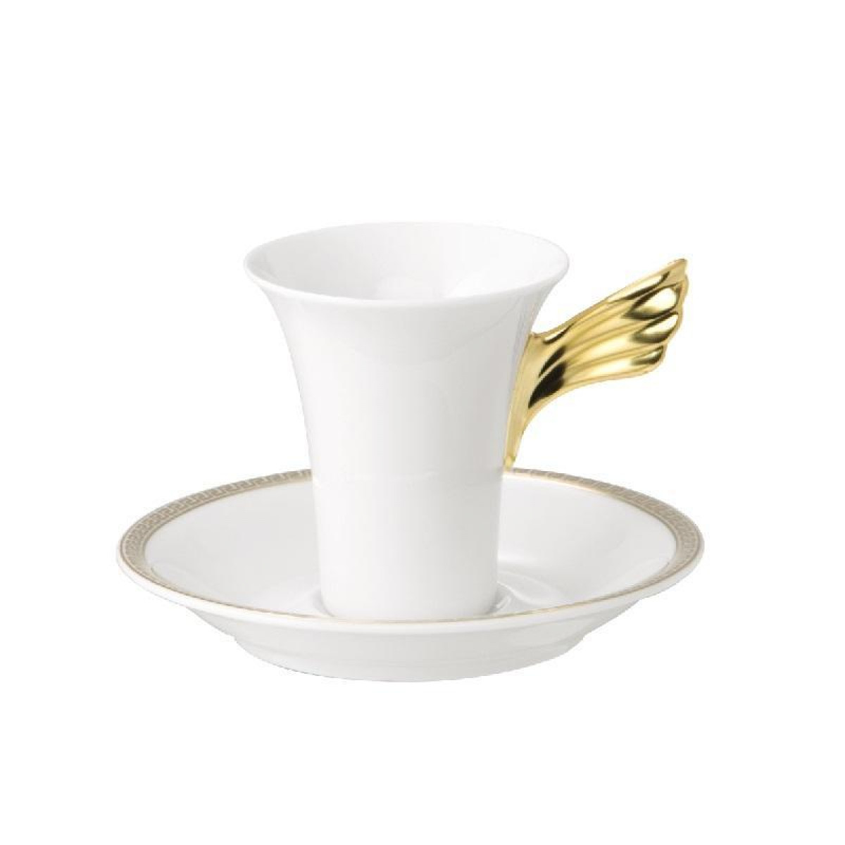 Rosenthal Versace 'Ikarus Médaillon Méandre d´Or' Чашка для эспрессо / мокка с блюдцем,0.09 л