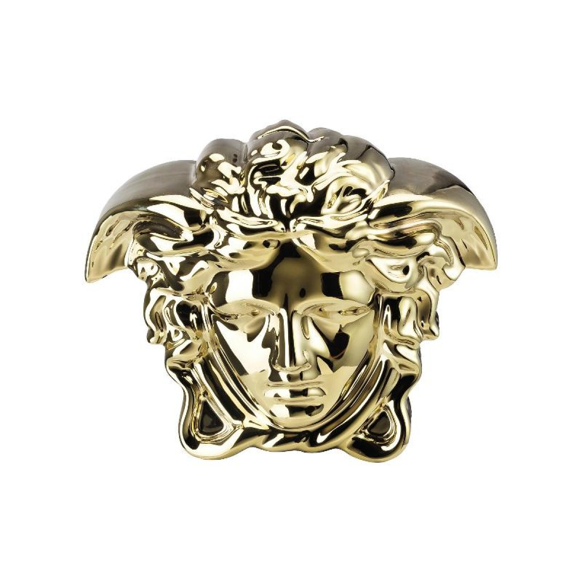 Rosenthal Versace,''Break the bank - Gold' Копилка "Голова медузы",золотистая,высота: 18x12x14.5 см