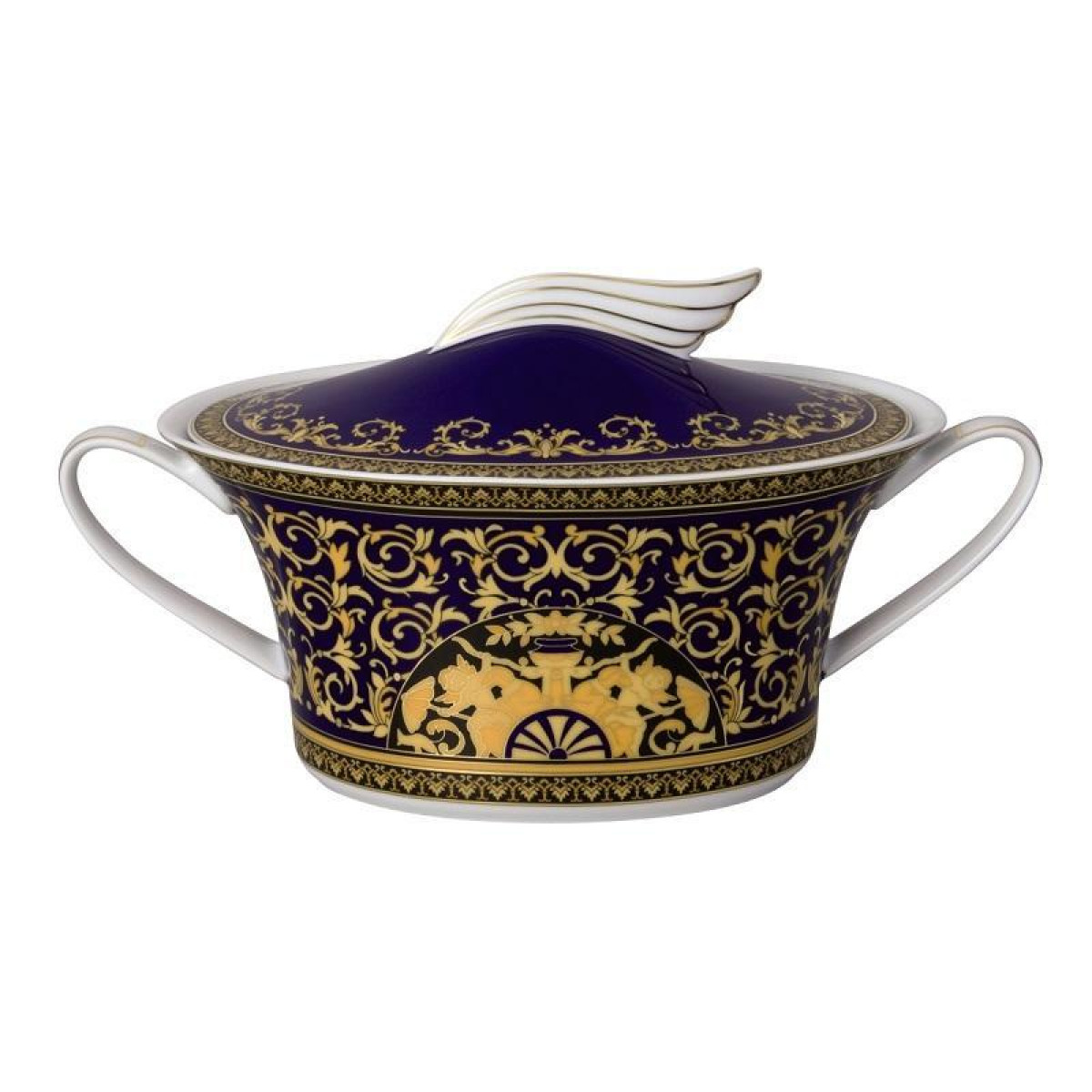Rosenthal Versace 'Medusa blue' Тарелка десертная глубокая с крышкой 1,60 л