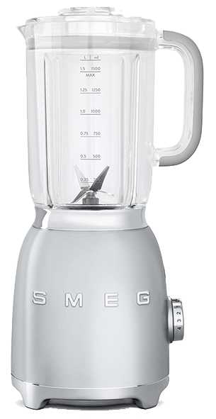 Блендер стационарный Smeg 50 Style, объем чаши 1,5 л, 16,5х17,8х39,7 см, серый (BLF01SVEU)