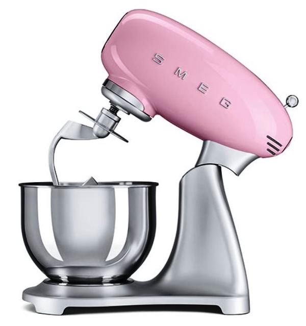 Миксер планетарный Smeg 50 Style, объем чаши 4,8 л, розовый (SMF01PKEU)