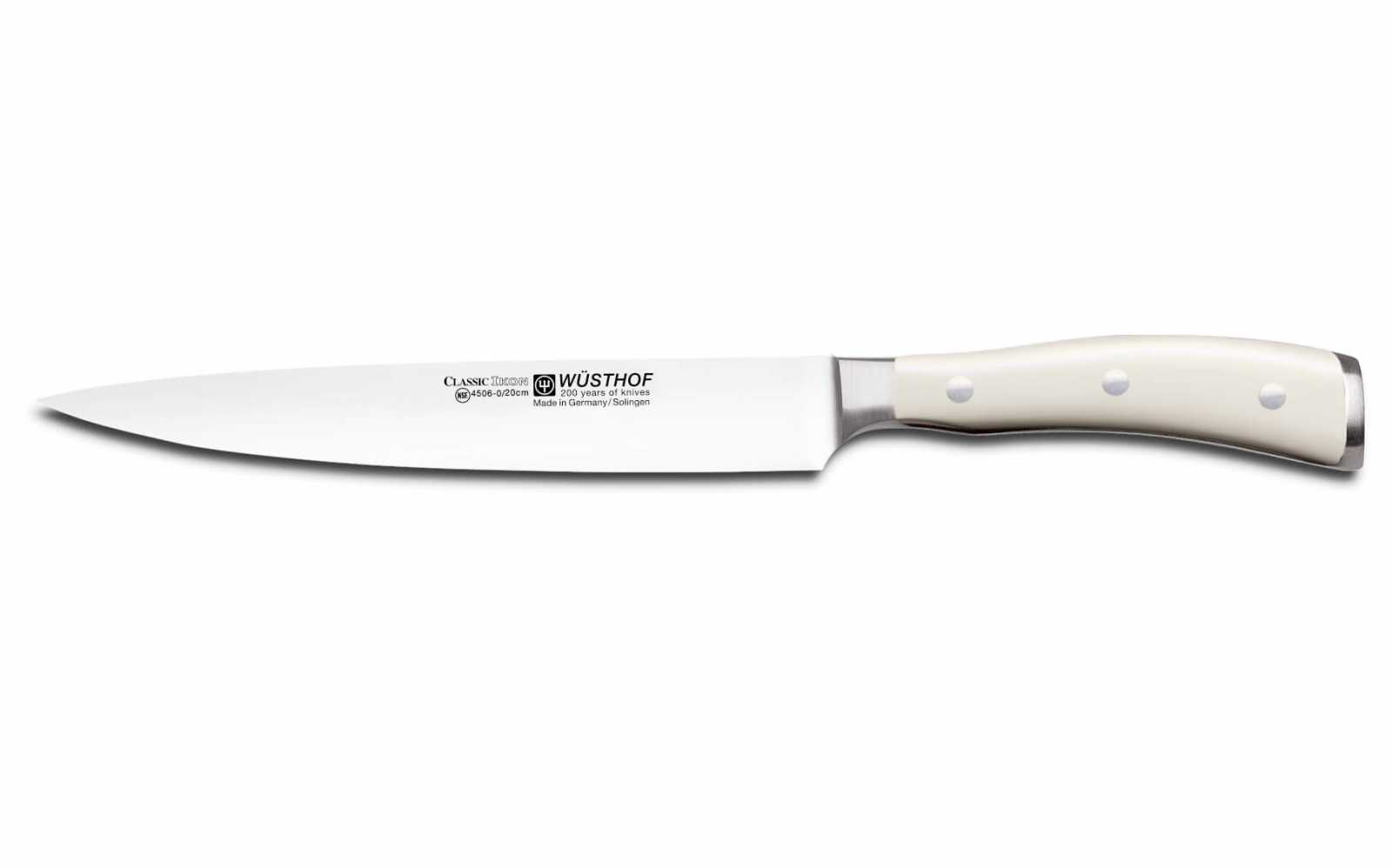 Нож для нарезки Wuesthof Classic Ikon, длина 20 см, кремовый (4506-0/20)